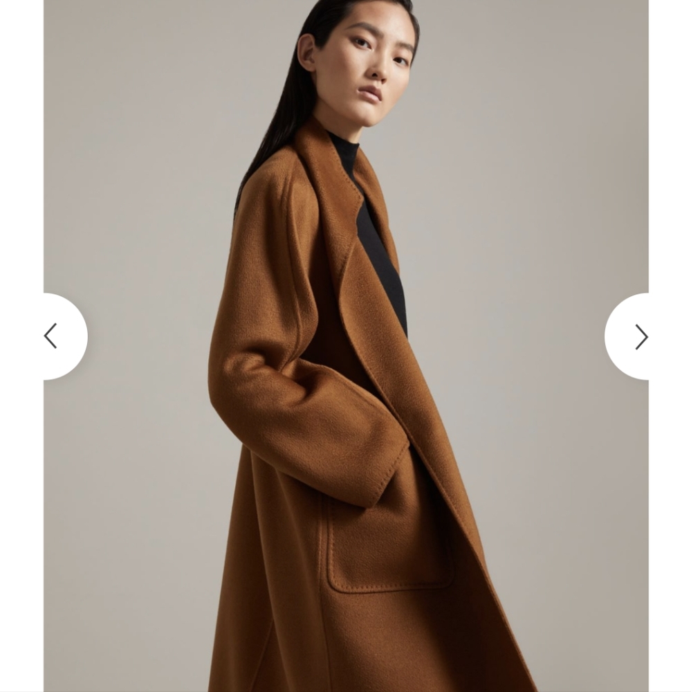MaxMara Lilia Cashmere Cardigan Coat in Tobacco